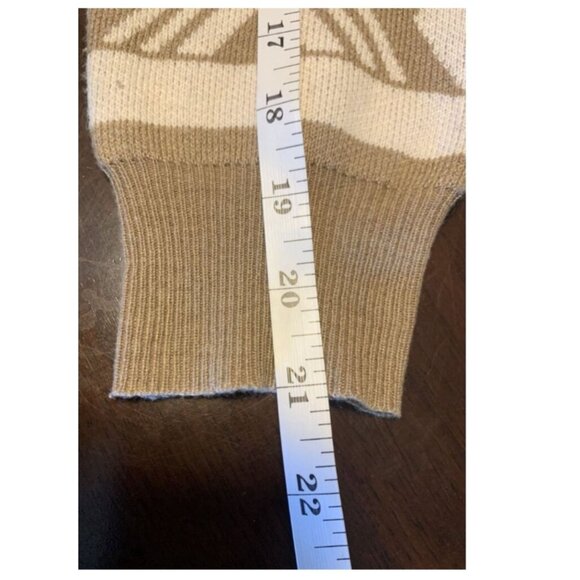 Lapis Viscose Wool Aztec Boho Open Front Cardigan Tan Size L - Picture 6 of 7